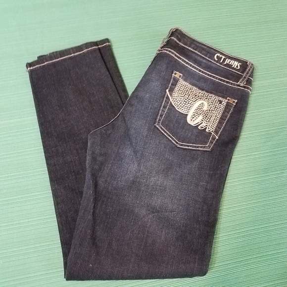 C'ESTTOI WOMEN'S JEANS SZ 13 JEWELED POCKETS - Picture 2 of 8